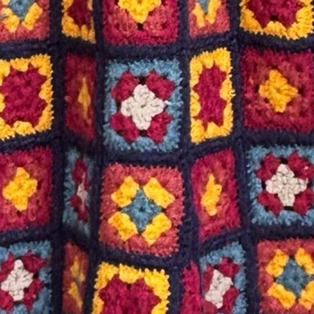 NWT Harlyn Knit Anthropologie Skirt Size S Navy Crochet Granny Squares - Picture 9 of 11